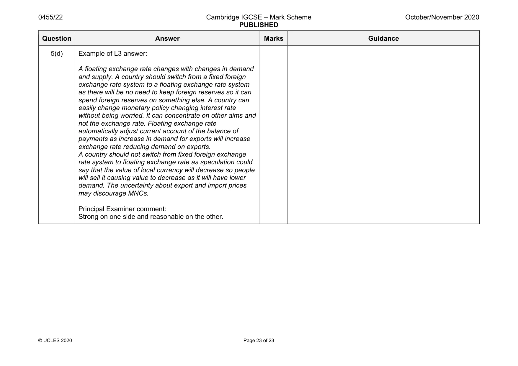 Mark scheme, page 23 of 23