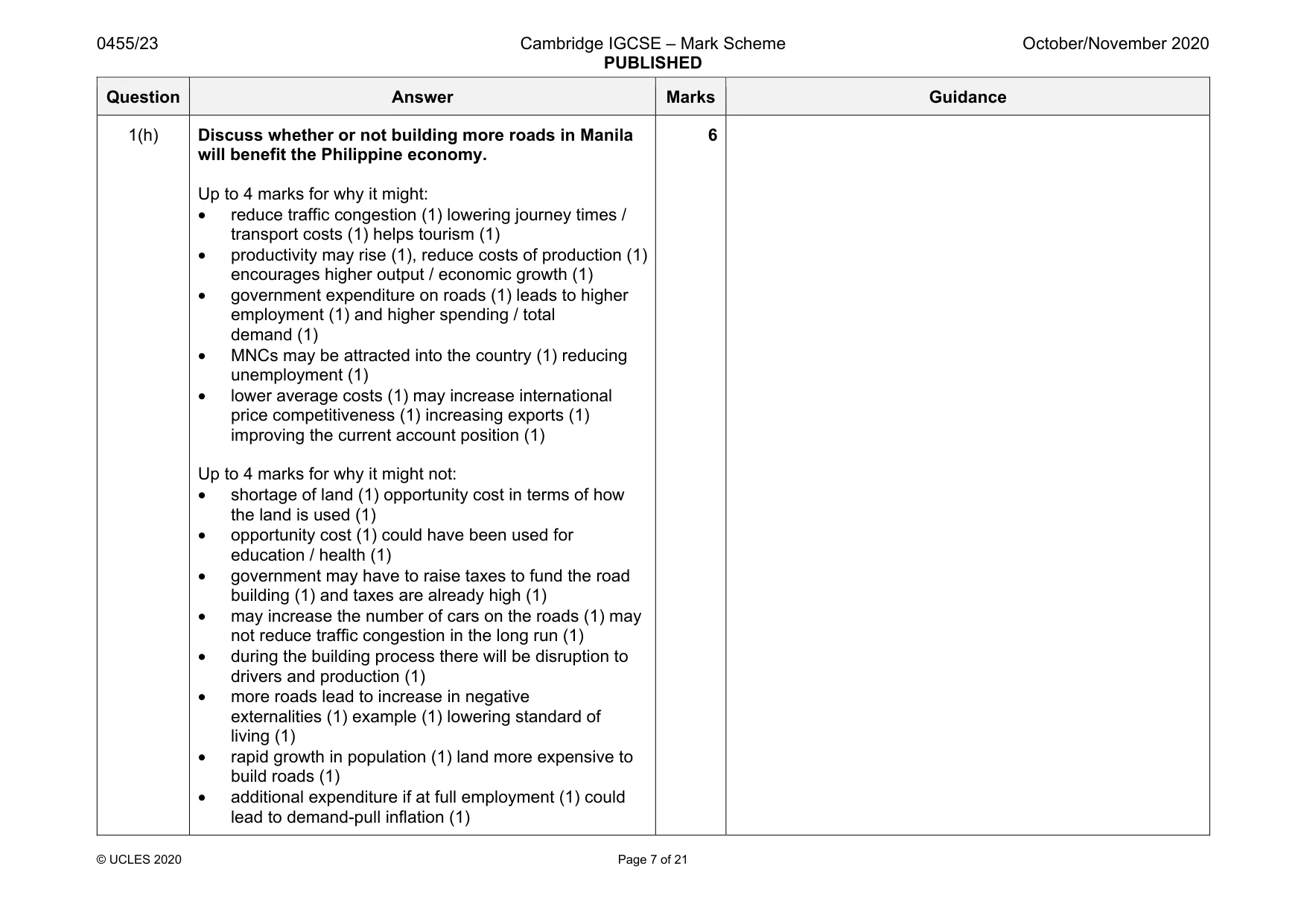 Mark scheme, page 7 of 21