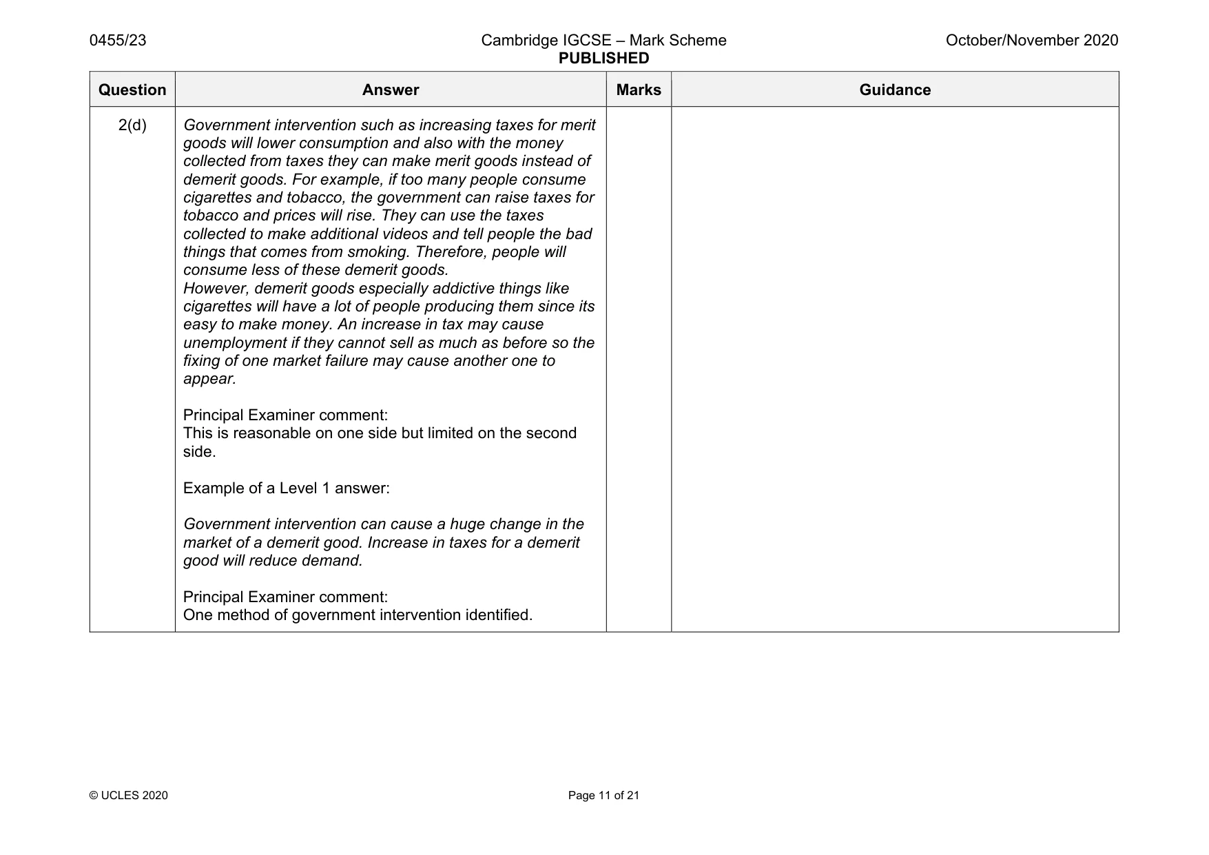 Mark scheme, page 11 of 21
