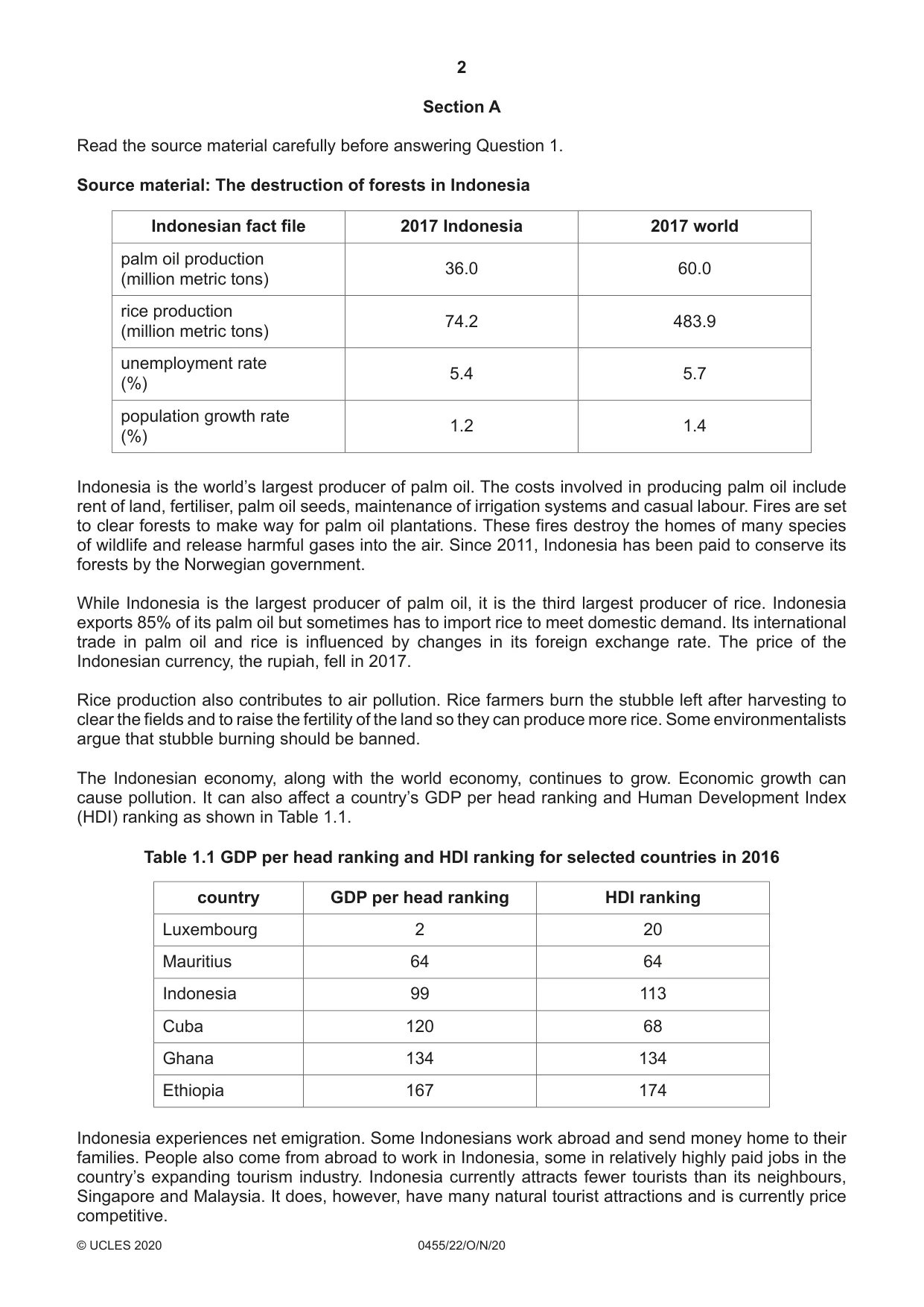 Cambridge IGCSE Economics 0455 2020 Oct/Nov Paper 2 · Variant 2 question paper, page 2 of 8