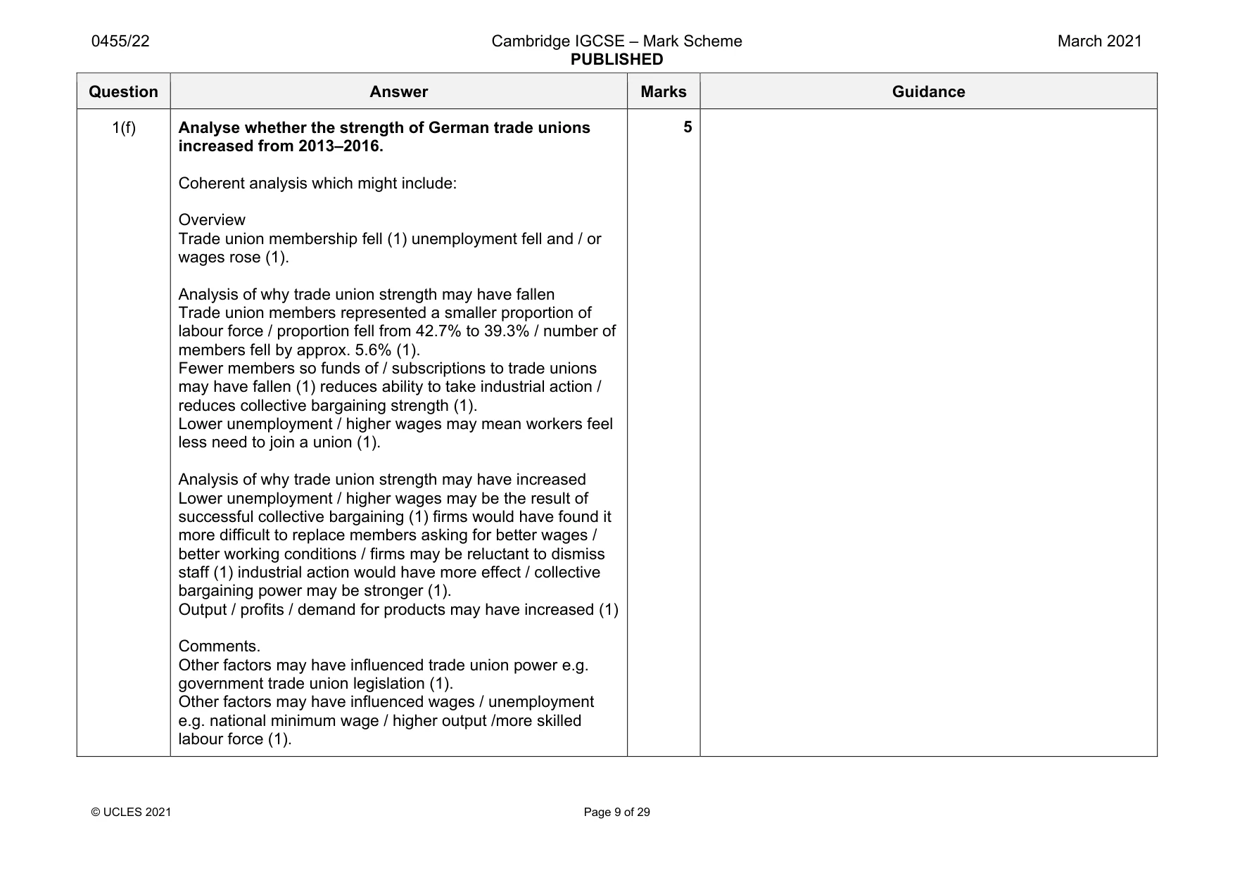 Mark scheme, page 9 of 29