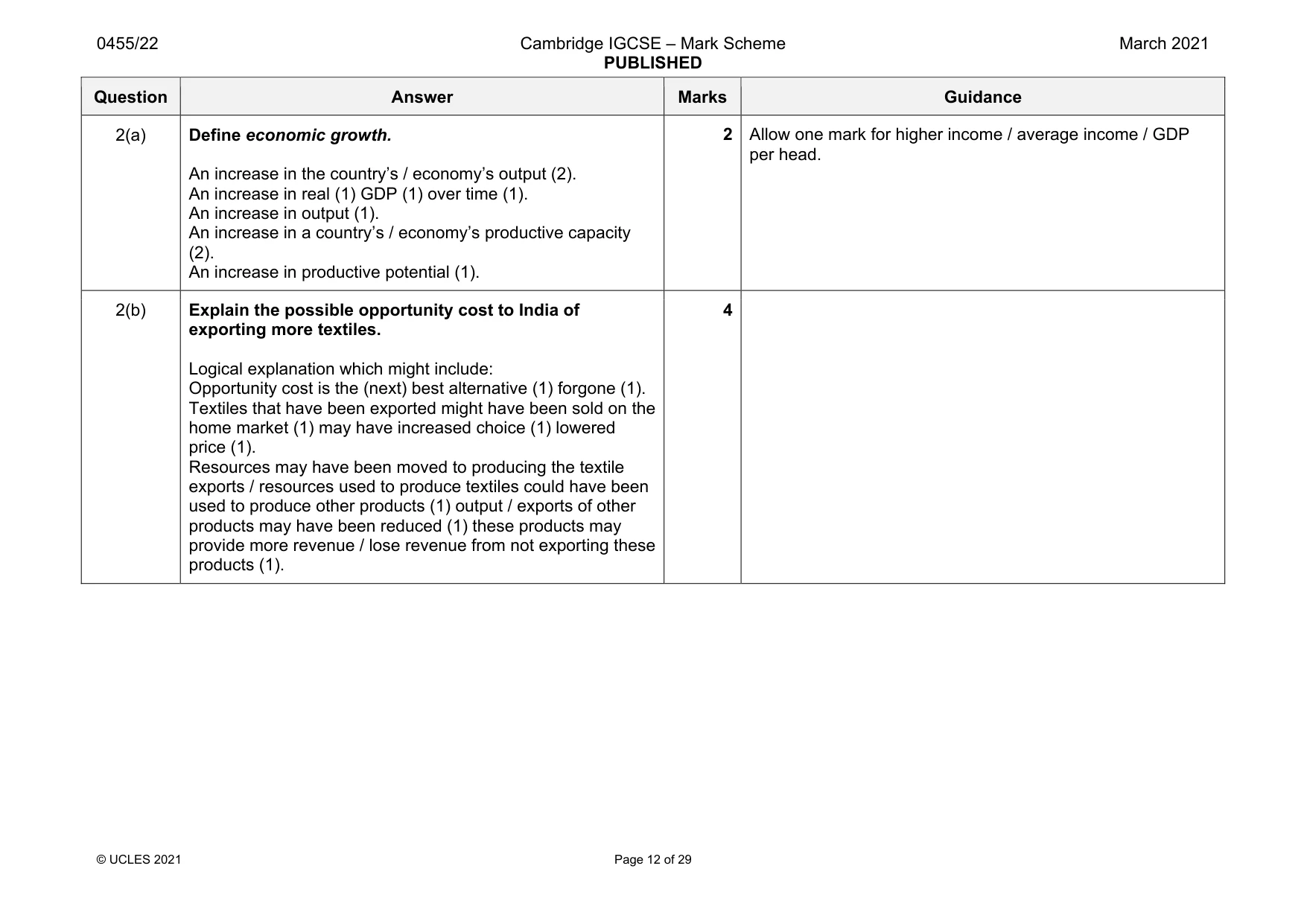 Mark scheme, page 12 of 29
