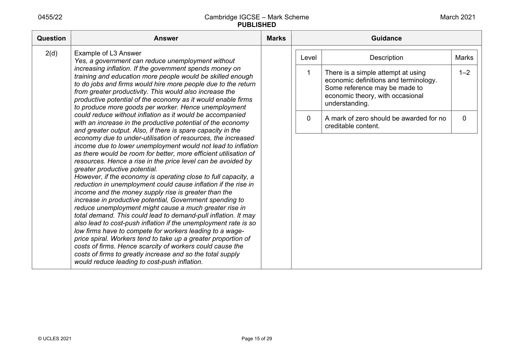 Mark scheme, page 15 of 29