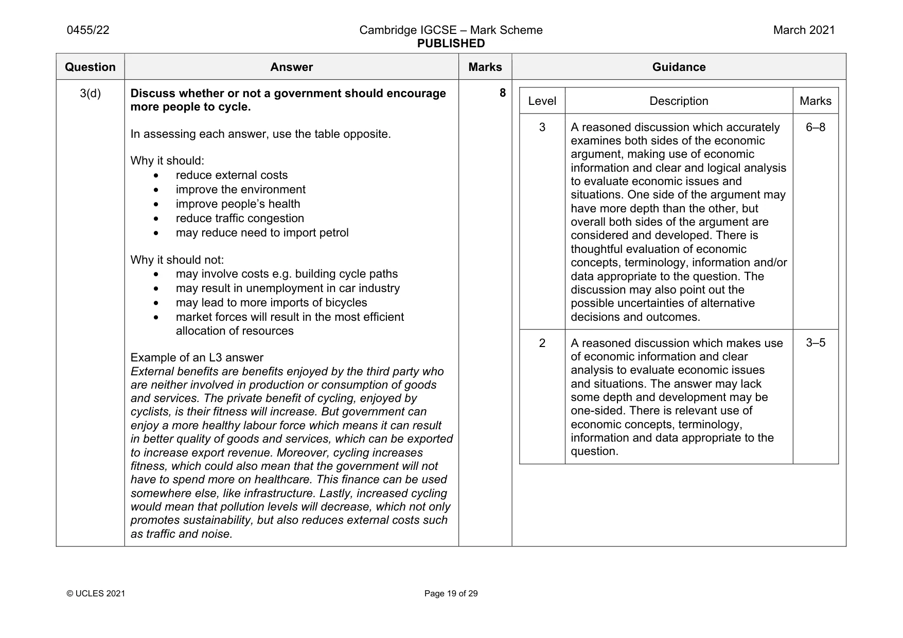 Mark scheme, page 19 of 29