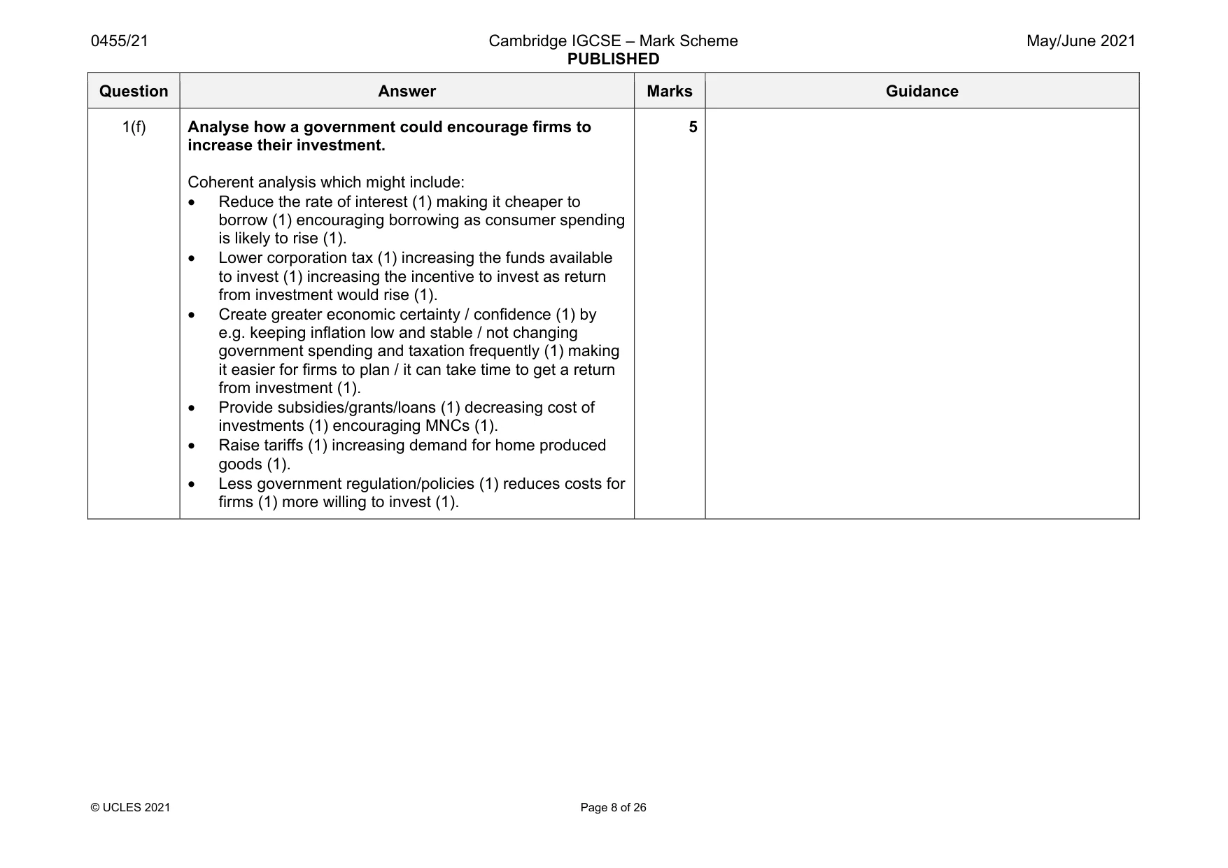 Mark scheme, page 8 of 26