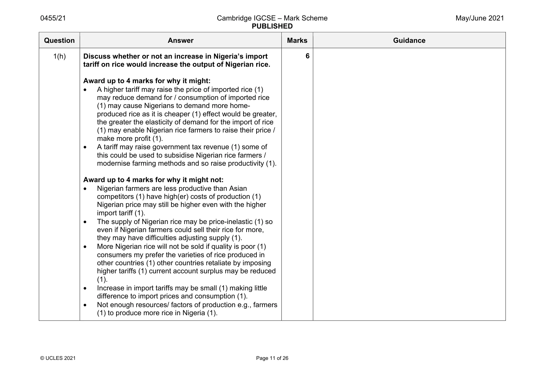 Mark scheme, page 11 of 26