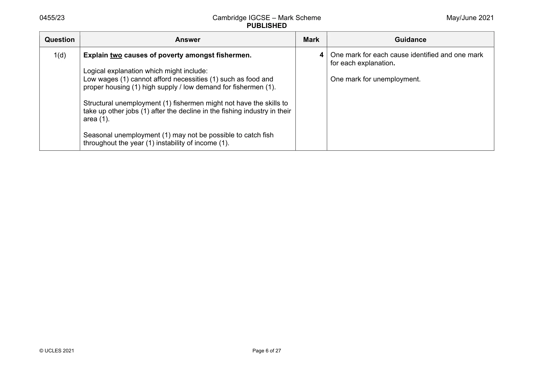 Mark scheme, page 6 of 27