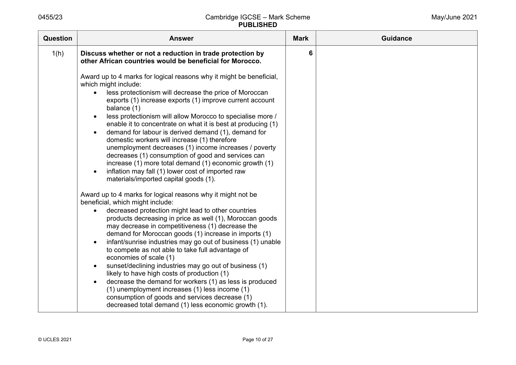 Mark scheme, page 10 of 27