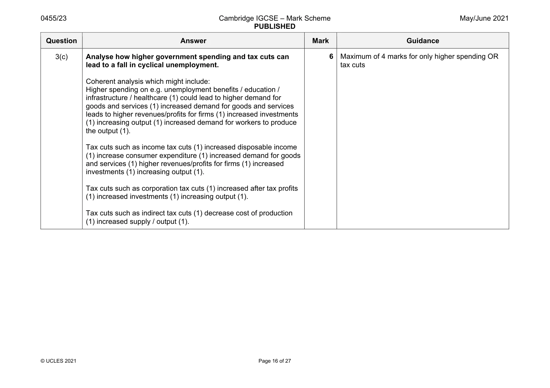 Mark scheme, page 16 of 27
