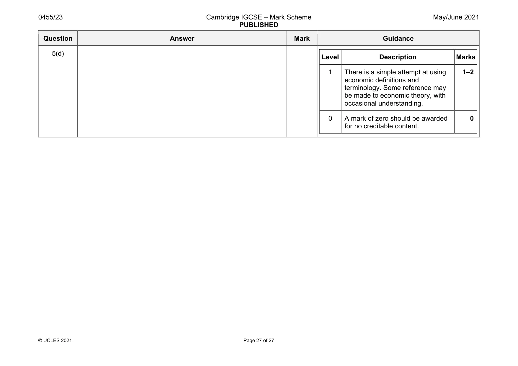 Mark scheme, page 27 of 27