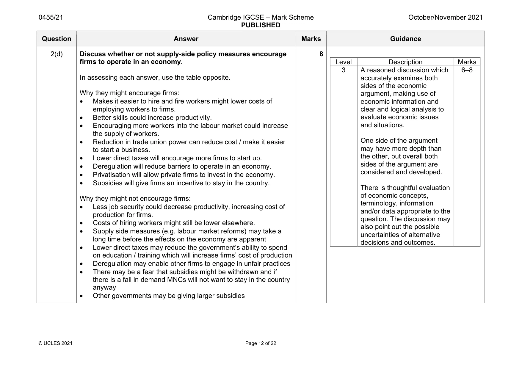 Mark scheme, page 12 of 22