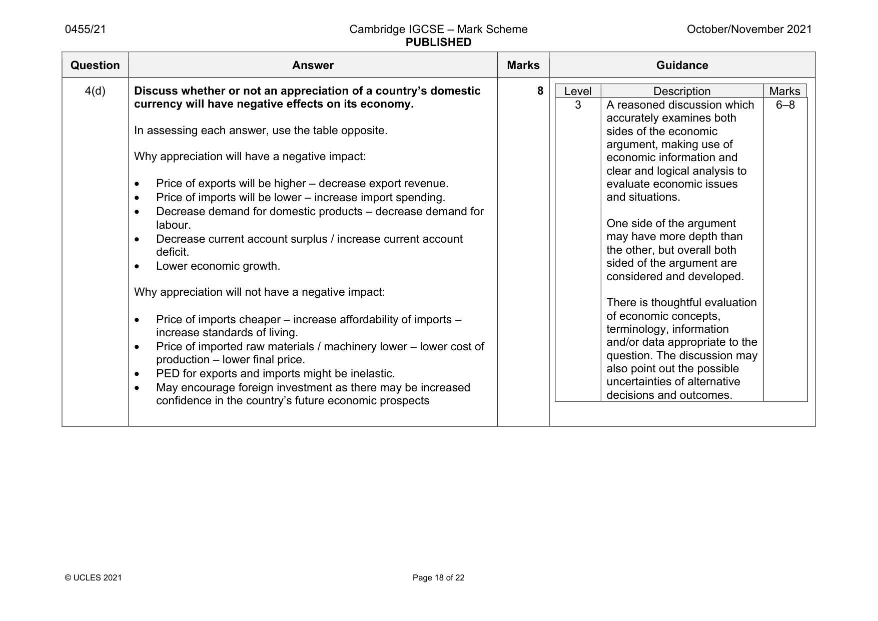 Mark scheme, page 18 of 22