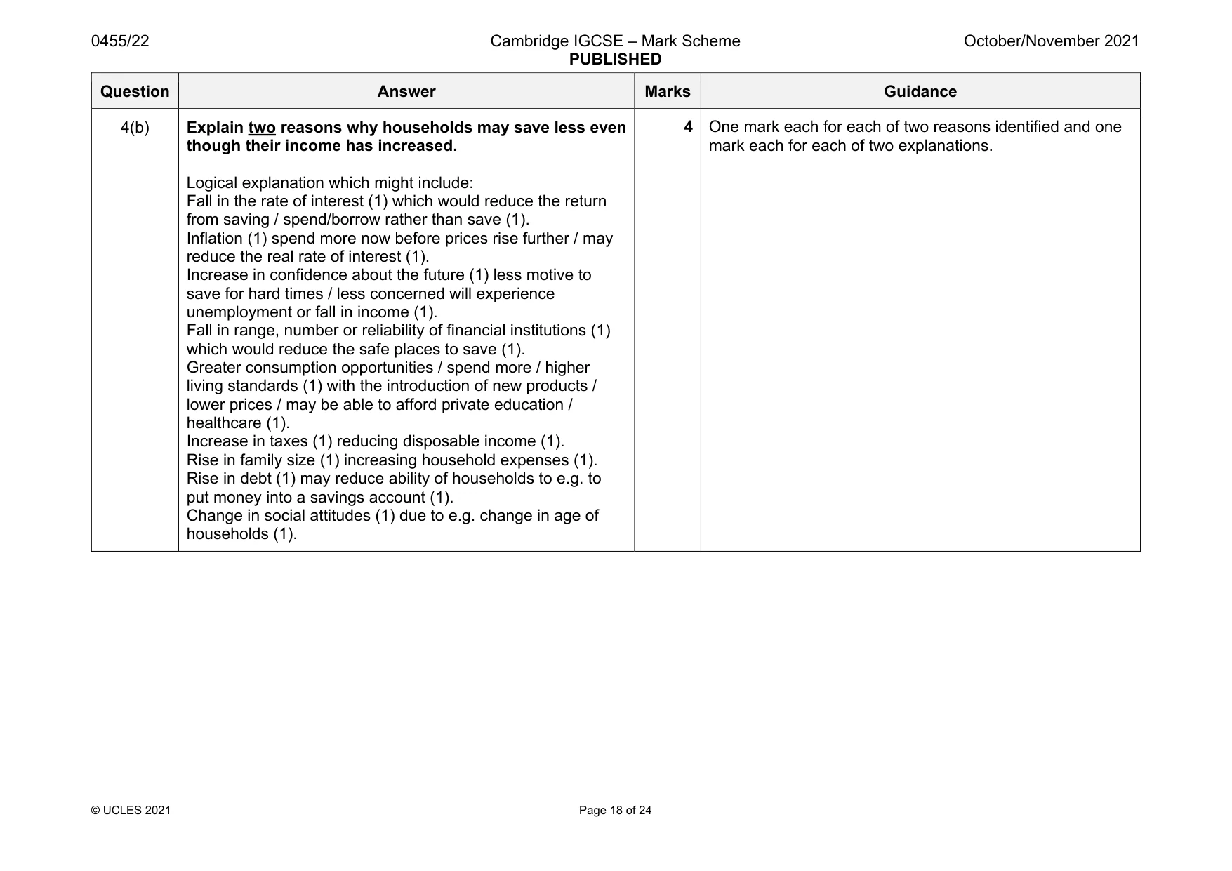 Mark scheme, page 18 of 24