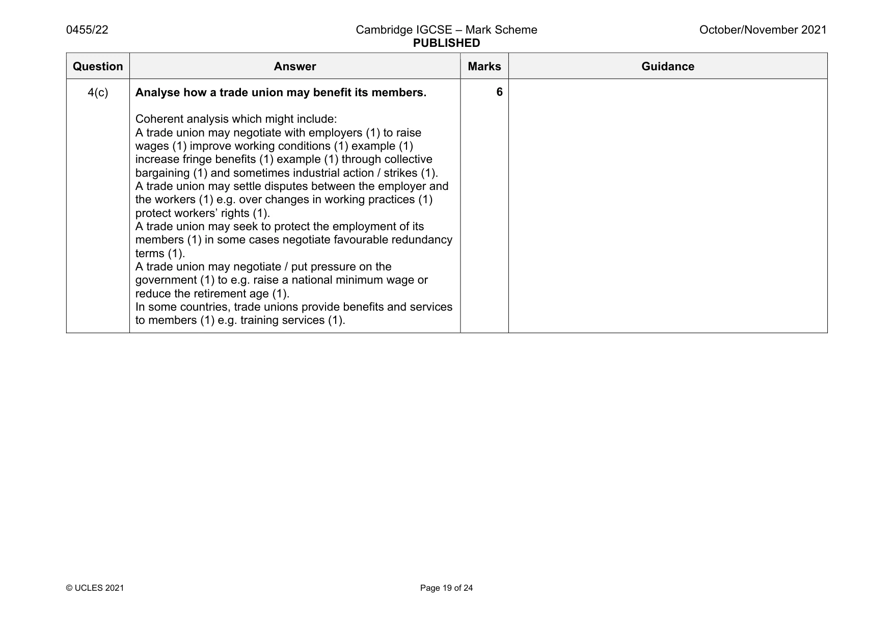 Mark scheme, page 19 of 24