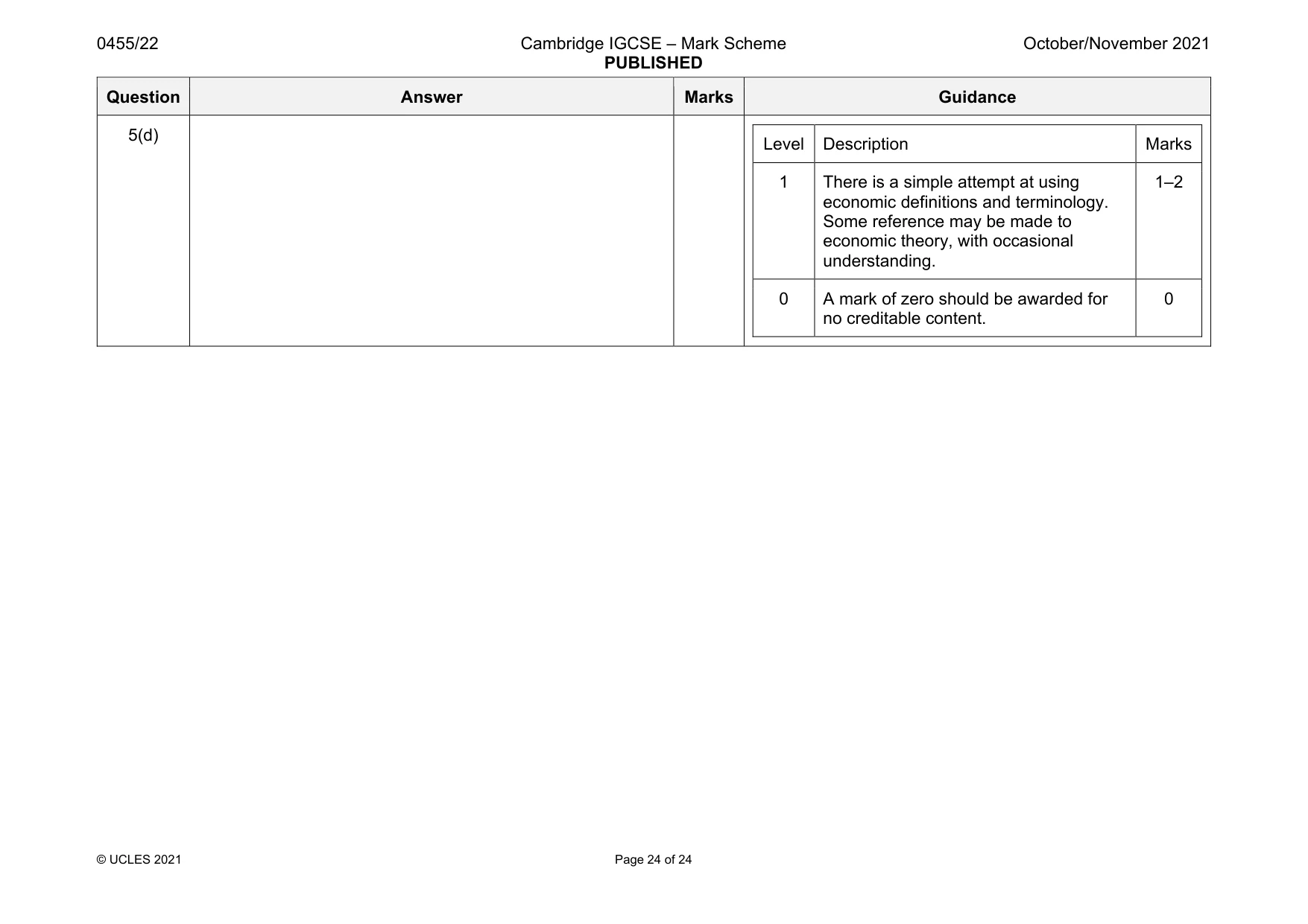 Mark scheme, page 24 of 24