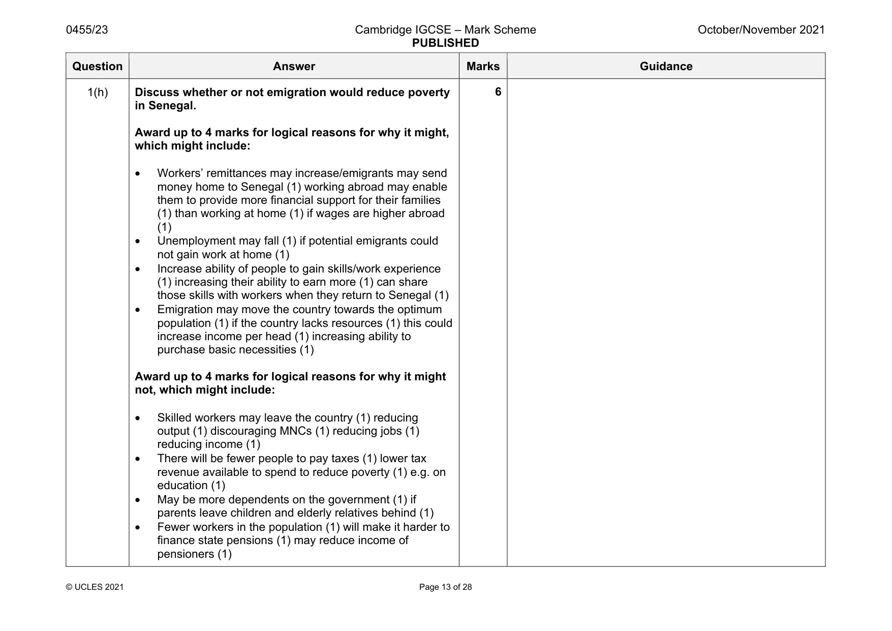 Mark scheme, page 13 of 28