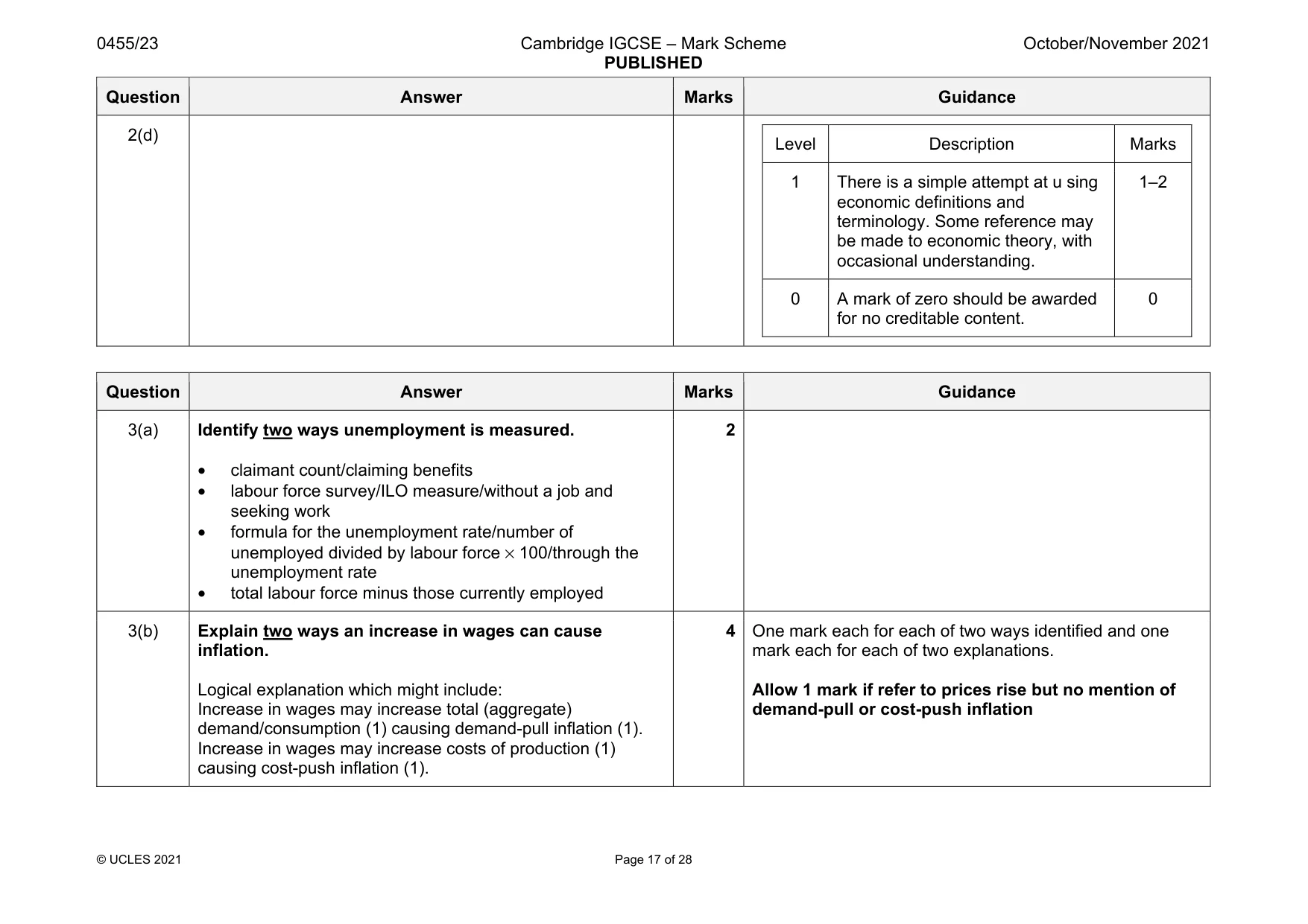 Mark scheme, page 17 of 28