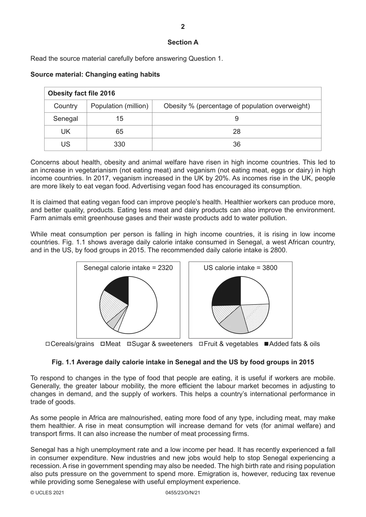 Cambridge IGCSE Economics 0455 2021 Oct/Nov Paper 2 · Variant 3 question paper, page 2 of 8