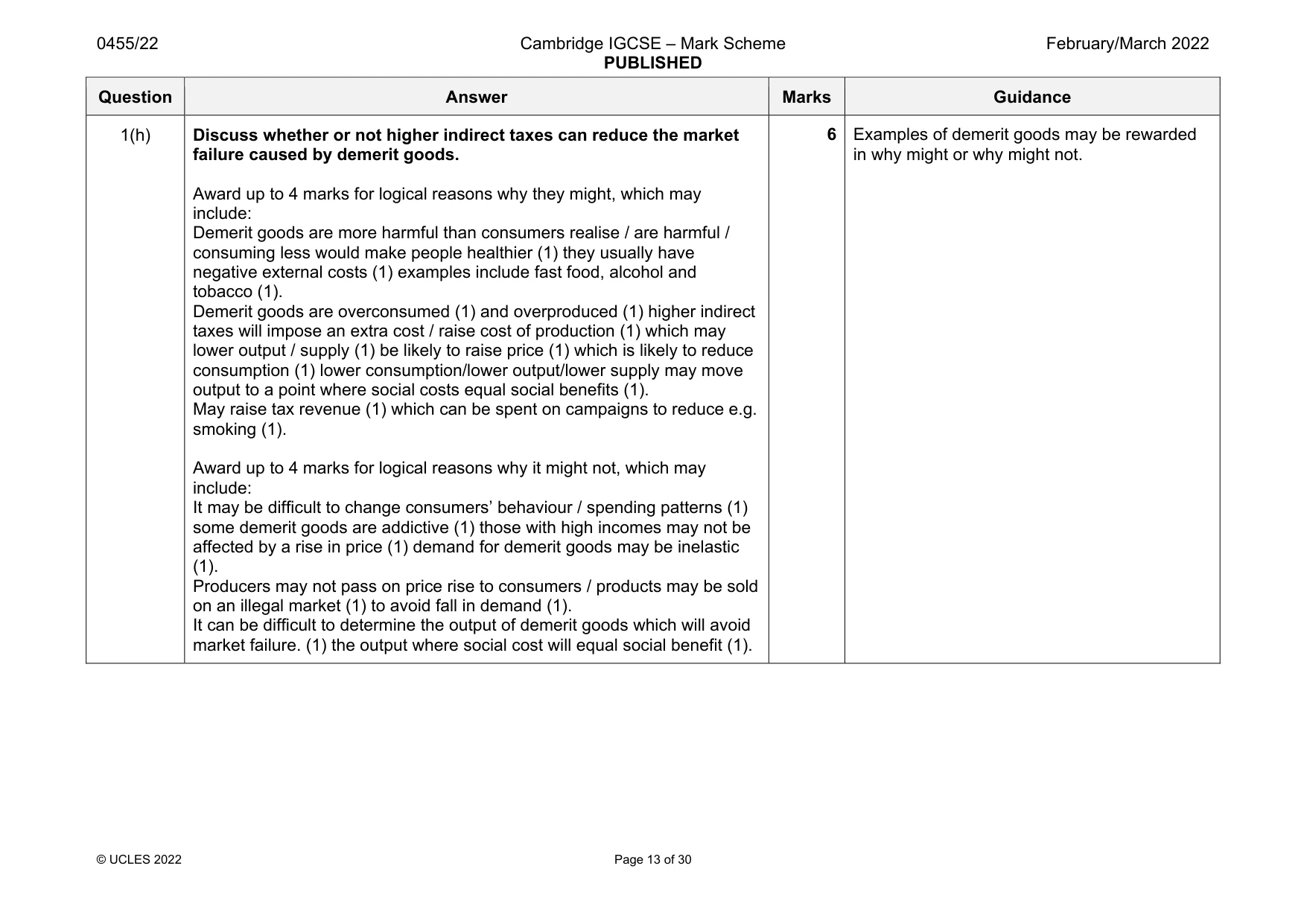 Mark scheme, page 13 of 30