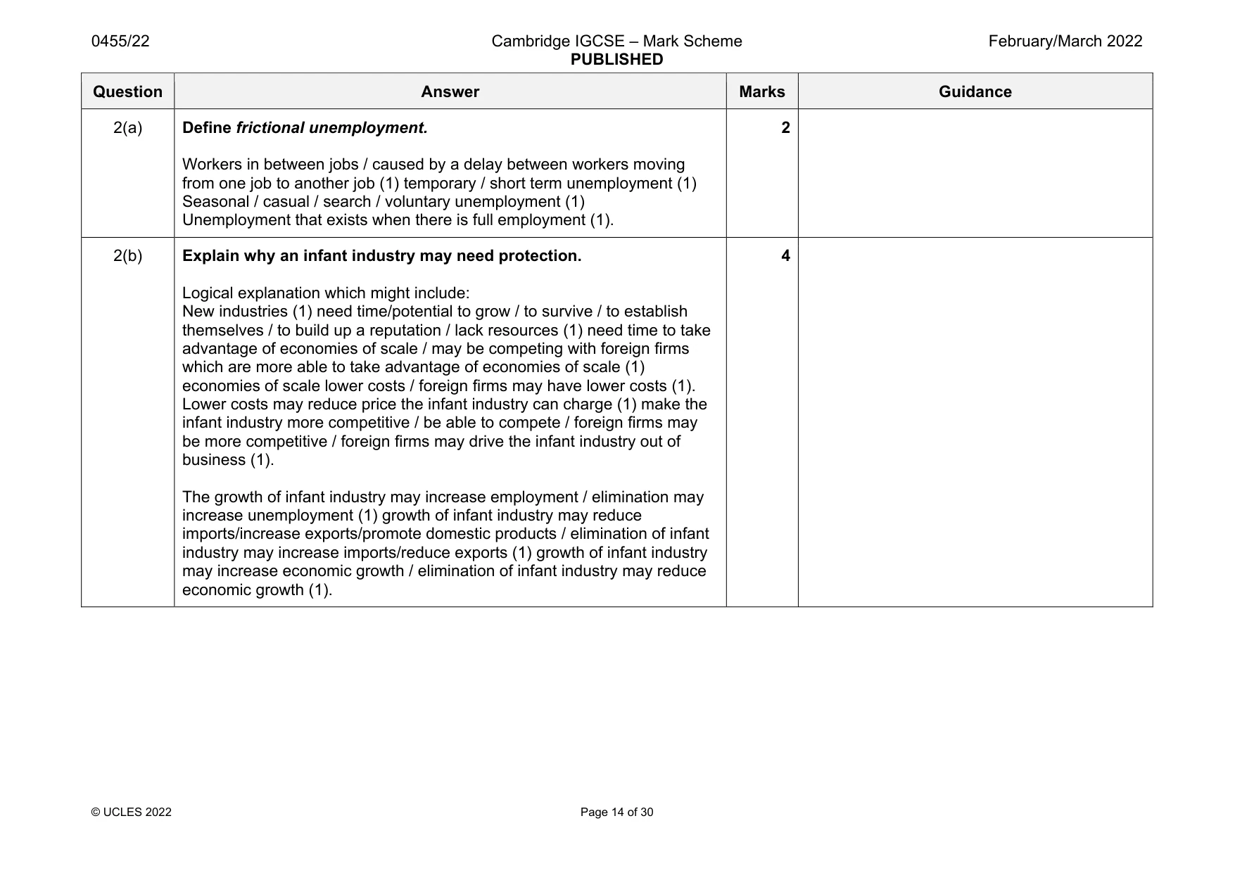 Mark scheme, page 14 of 30