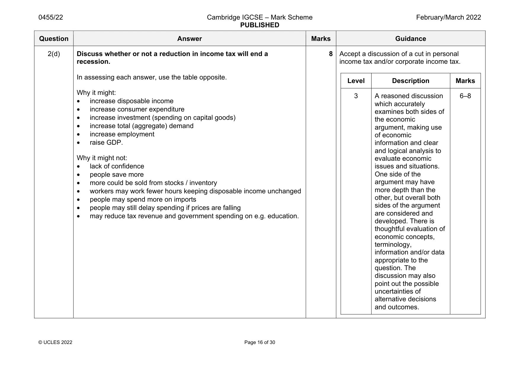 Mark scheme, page 16 of 30