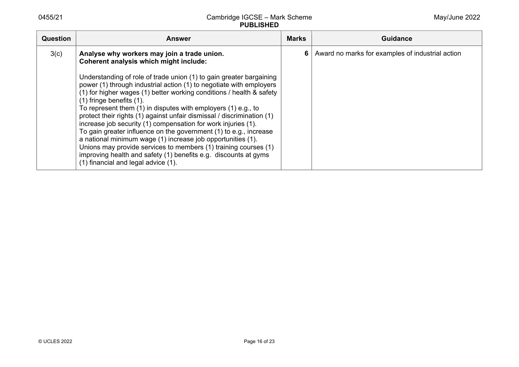 Mark scheme, page 16 of 23