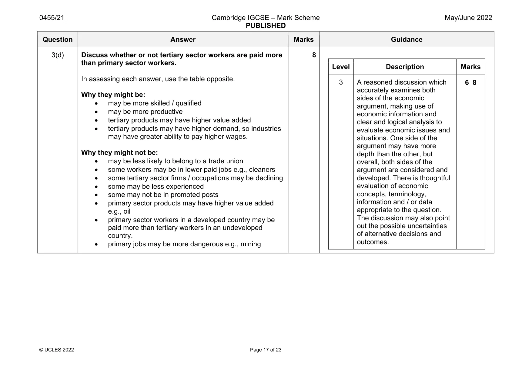 Mark scheme, page 17 of 23