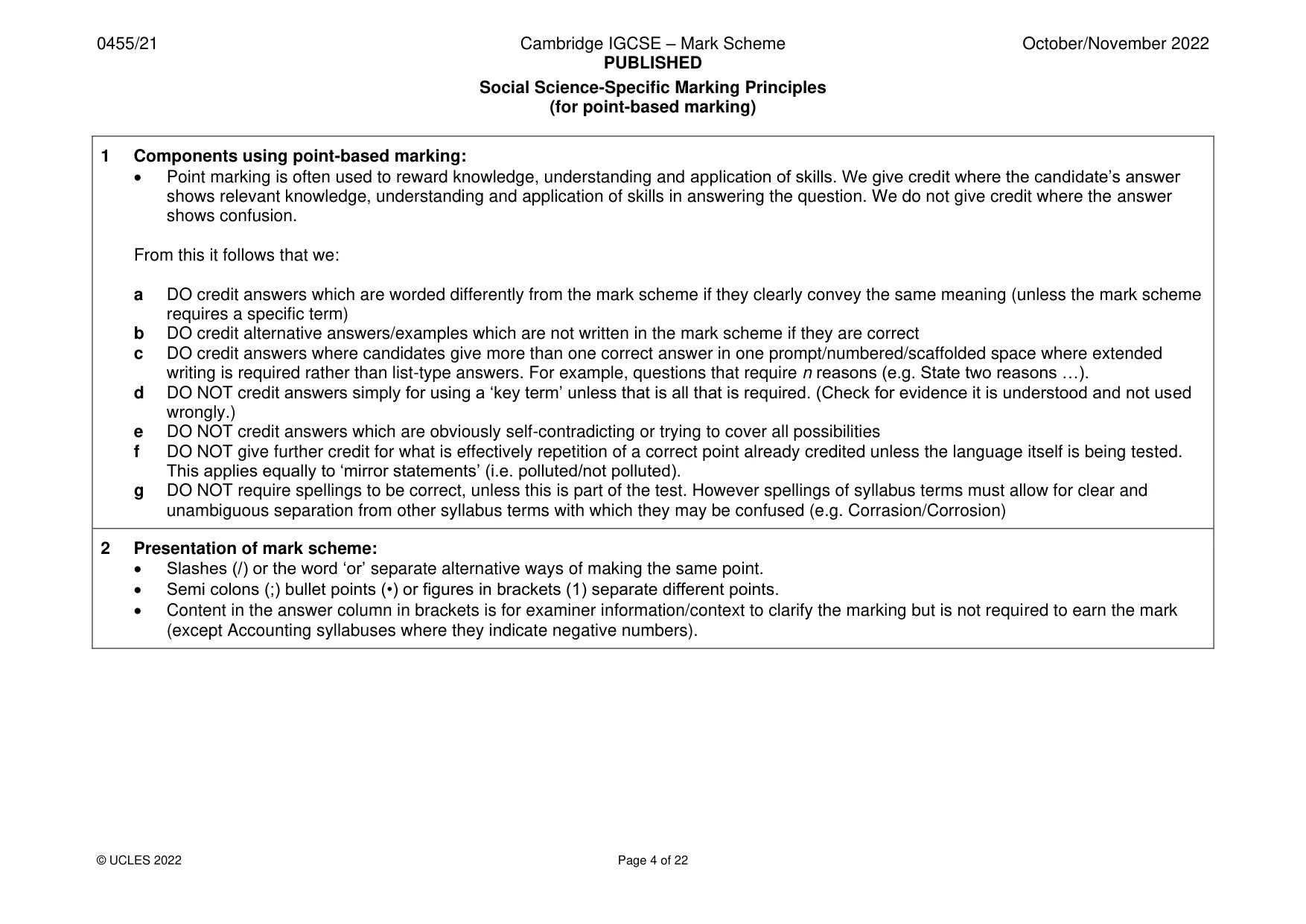 Mark scheme, page 4 of 22