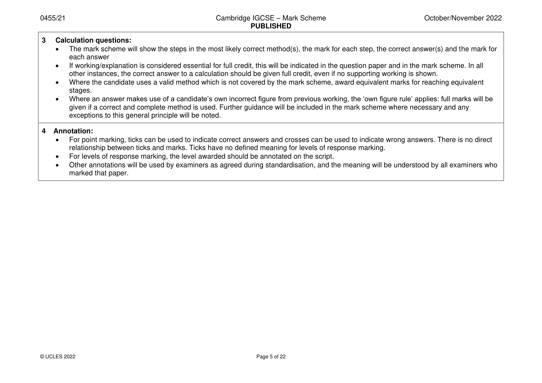 Mark scheme, page 5 of 22