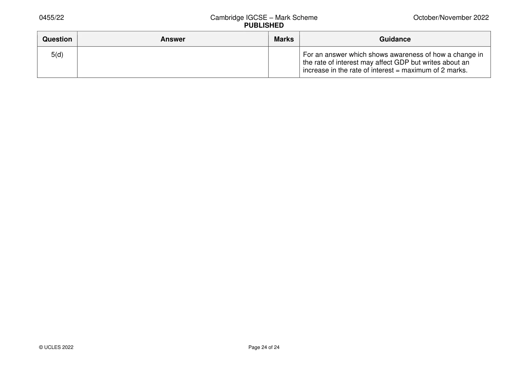 Mark scheme, page 24 of 24