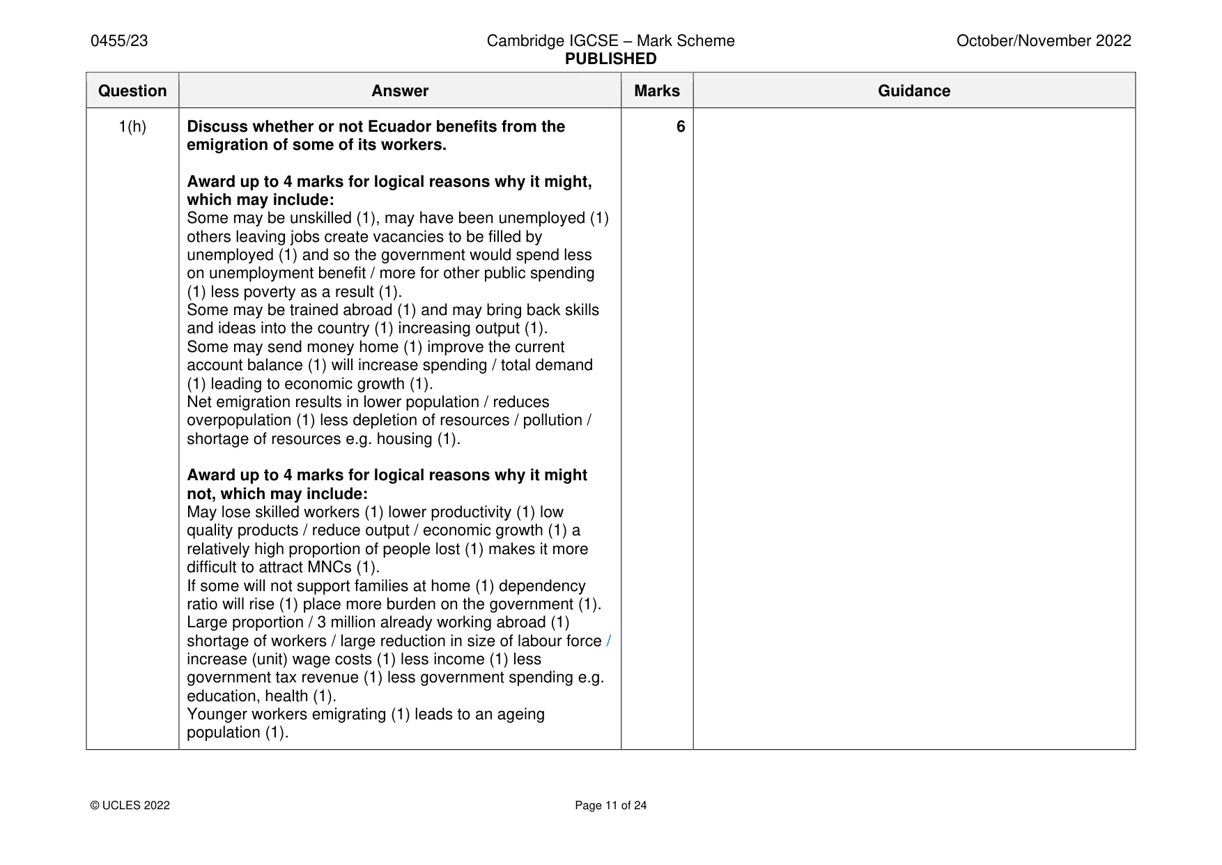 Mark scheme, page 11 of 24