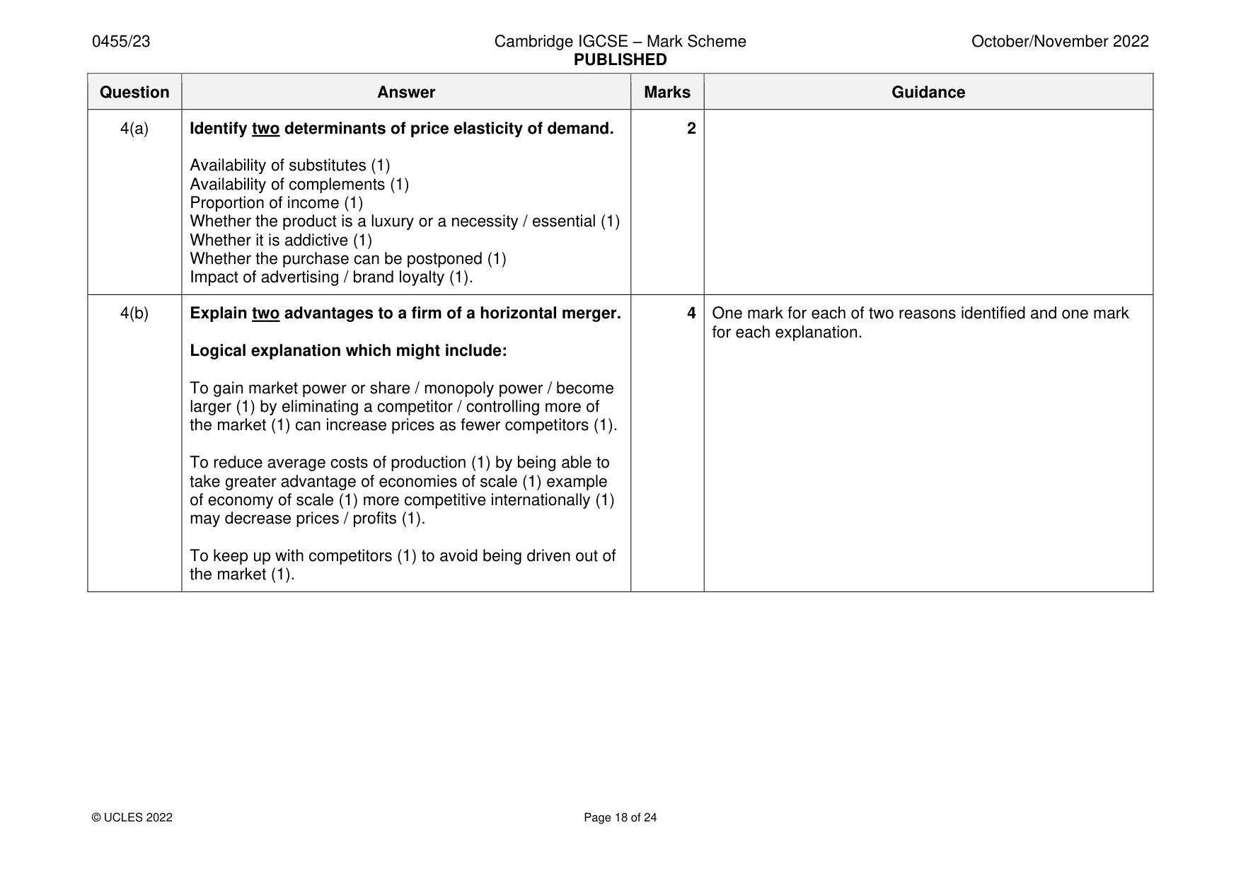 Mark scheme, page 18 of 24