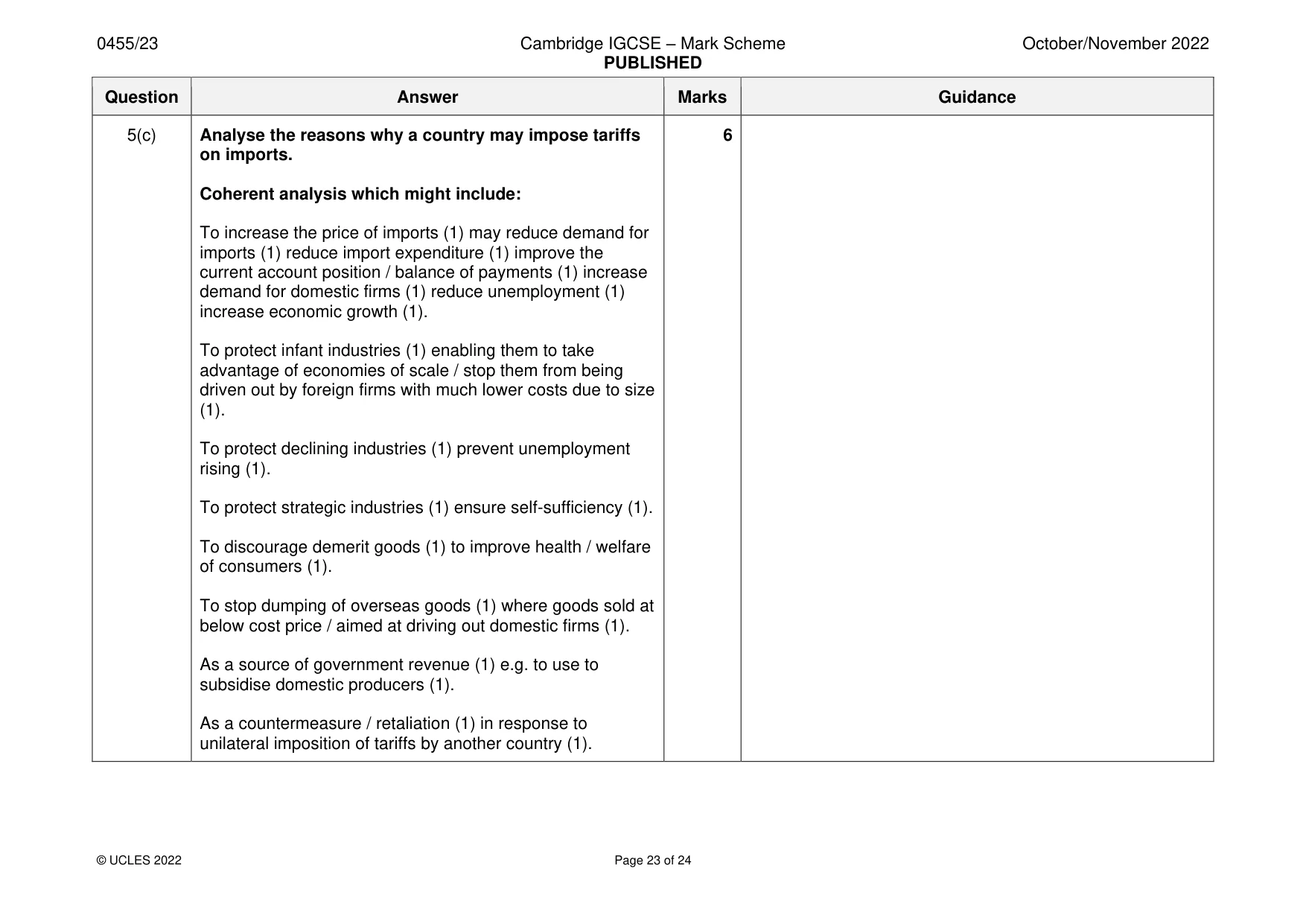 Mark scheme, page 23 of 24