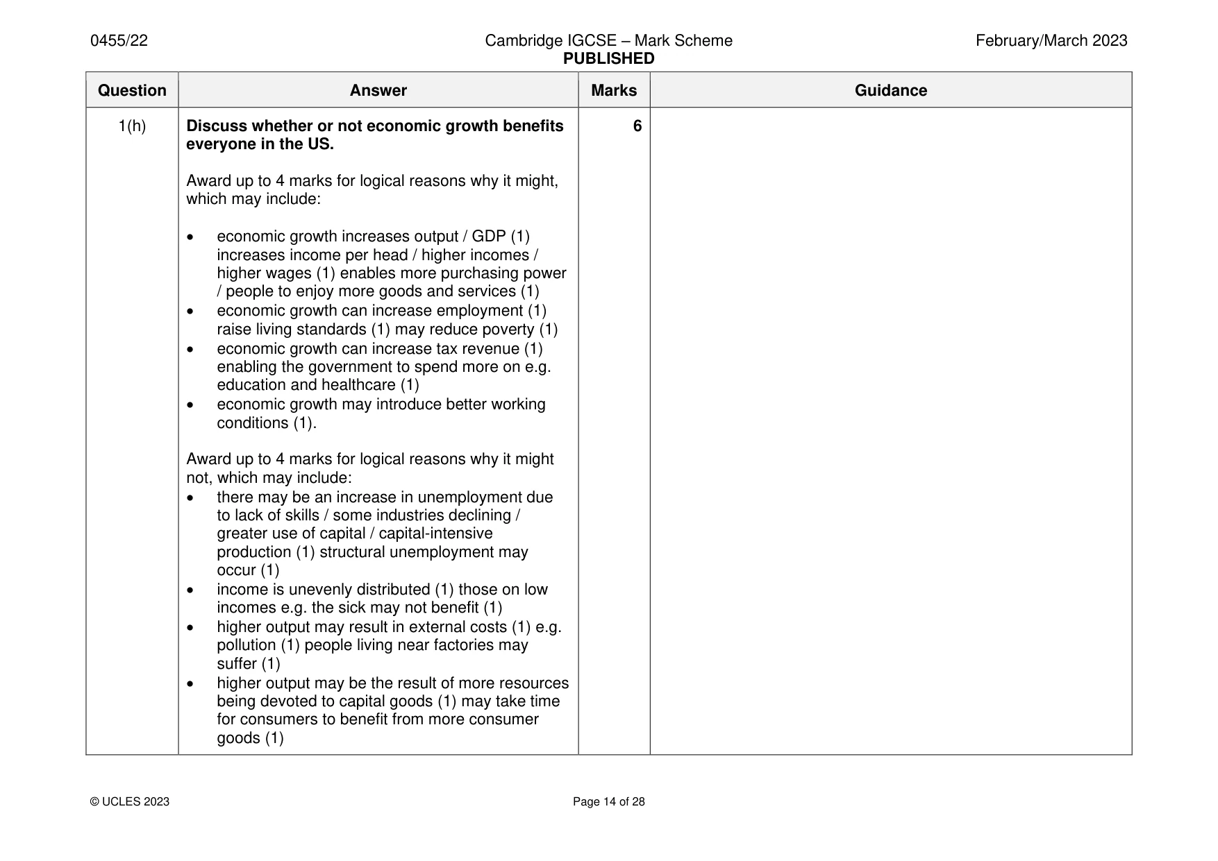 Mark scheme, page 14 of 28