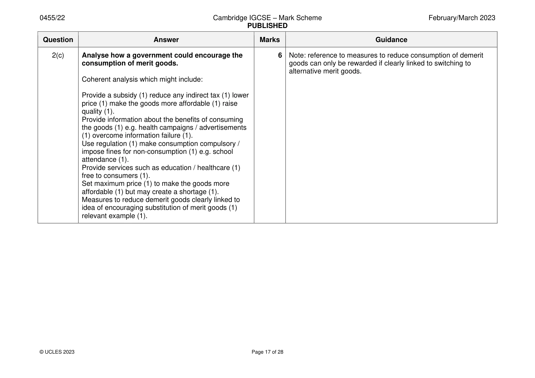 Mark scheme, page 17 of 28