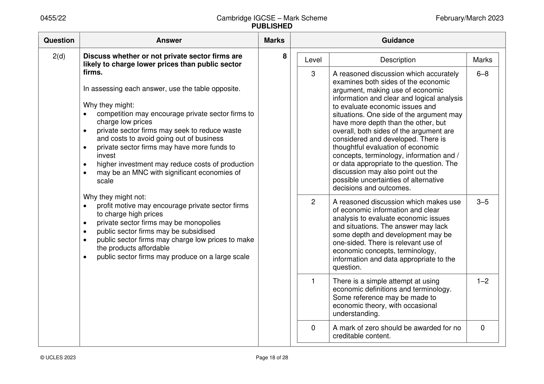 Mark scheme, page 18 of 28