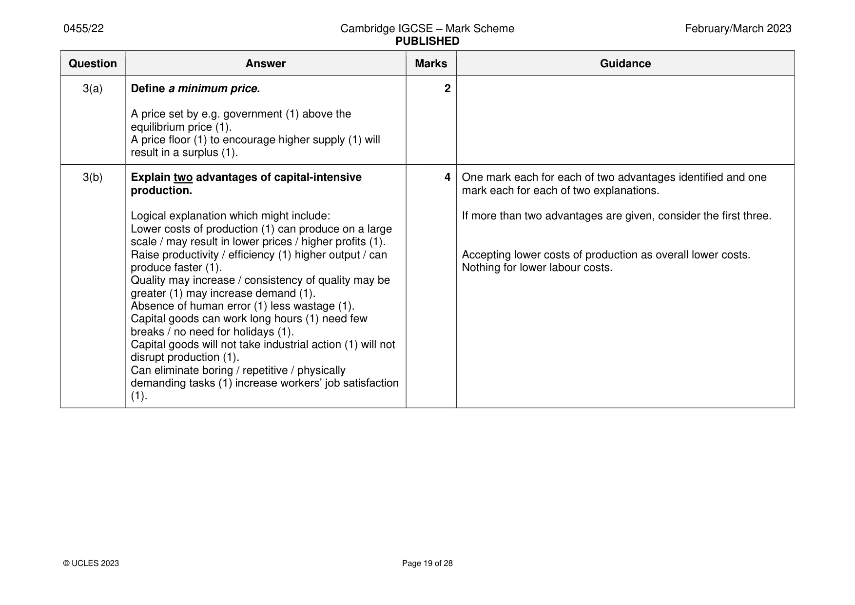 Mark scheme, page 19 of 28