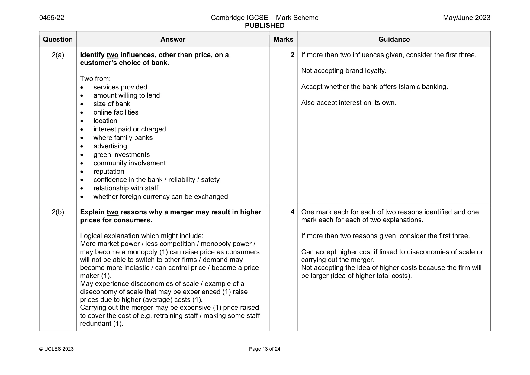 Mark scheme, page 13 of 24