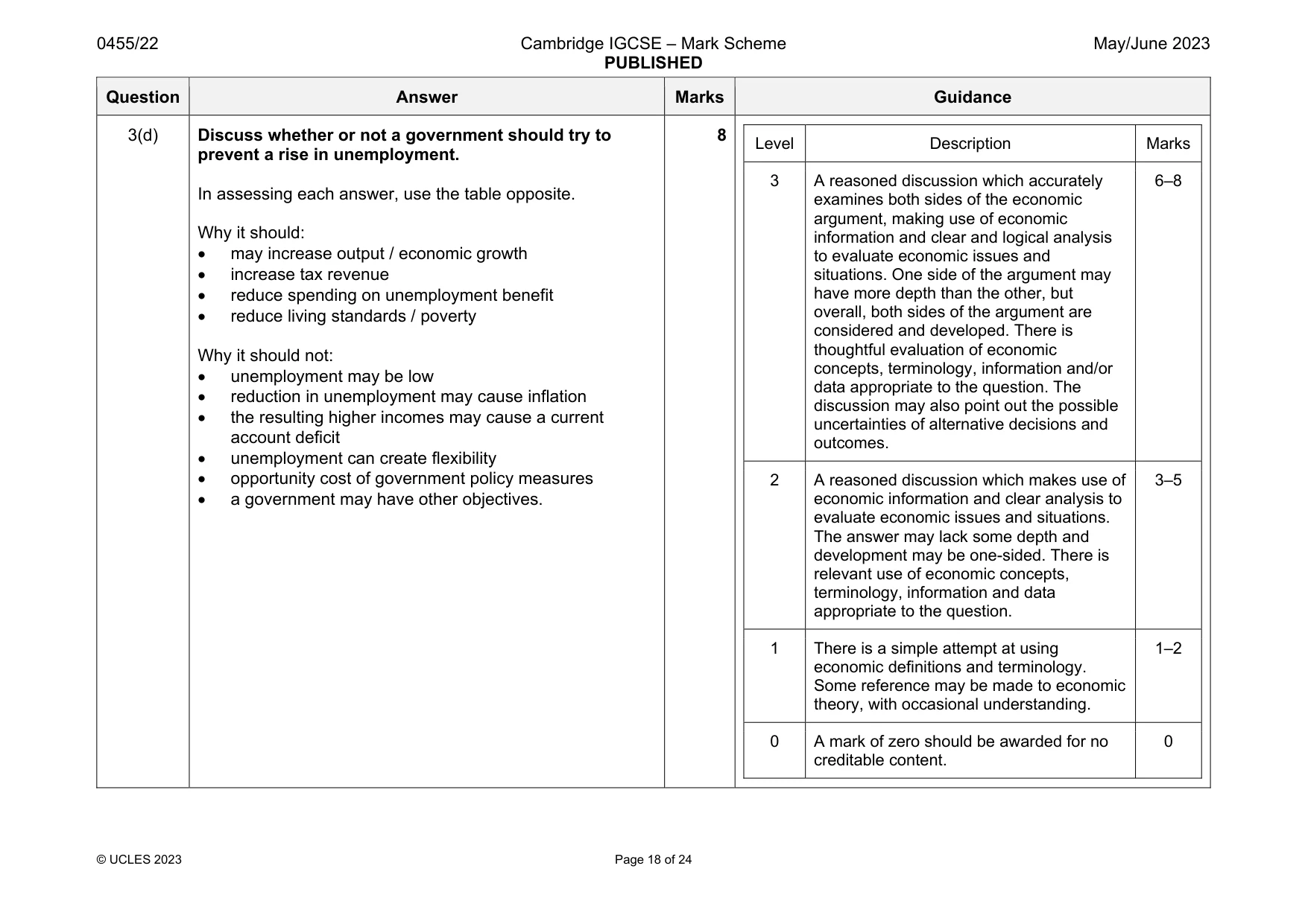 Mark scheme, page 18 of 24