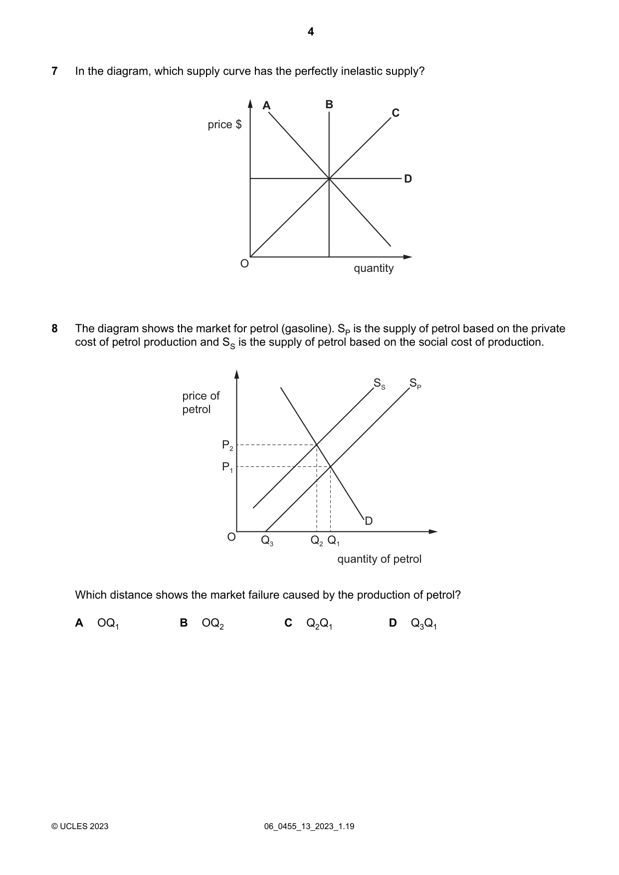 Cambridge IGCSE Economics 0455 2023 May/June Paper 1 · Variant 3 question paper, page 4 of 12