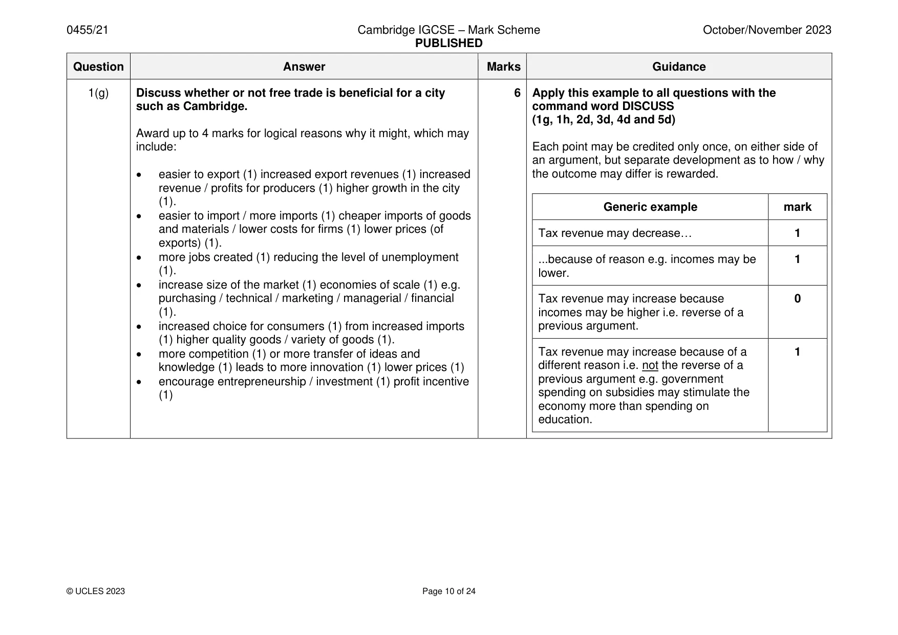 Mark scheme, page 10 of 24