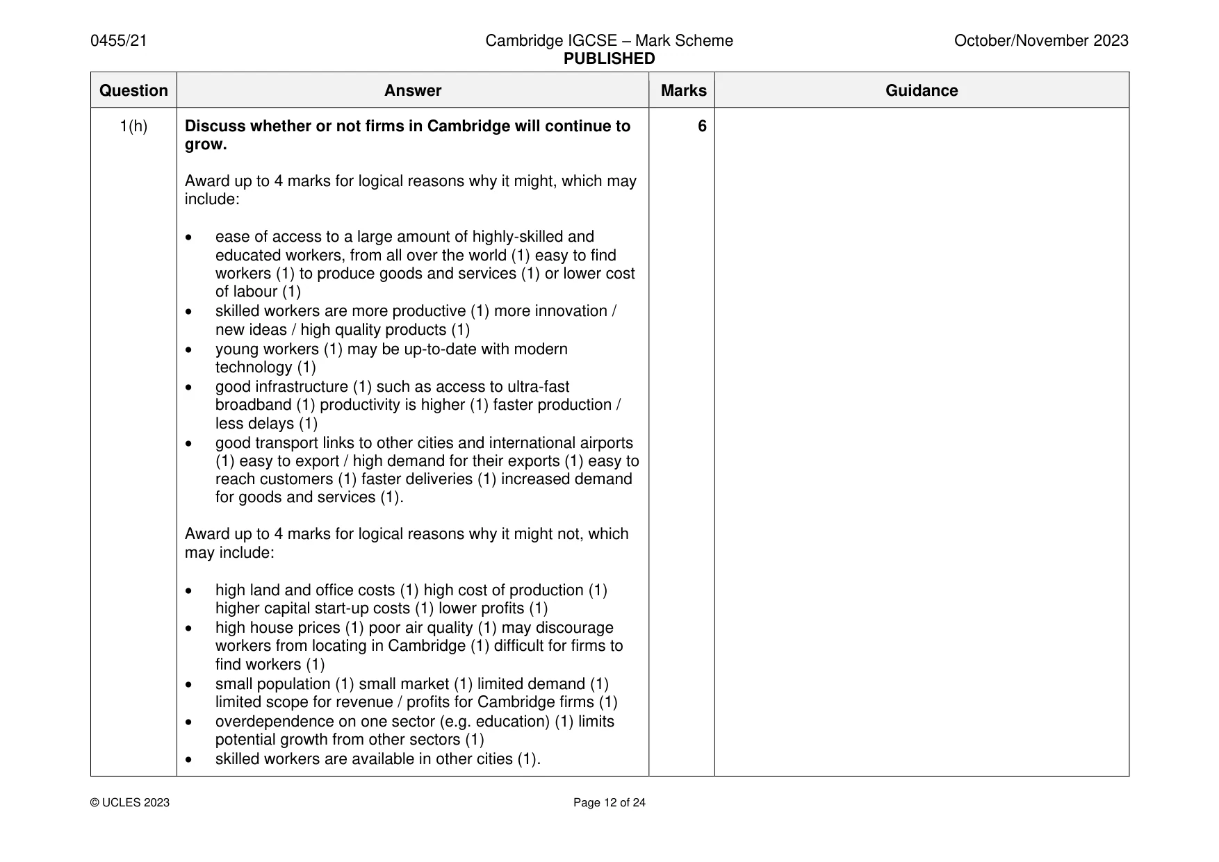 Mark scheme, page 12 of 24