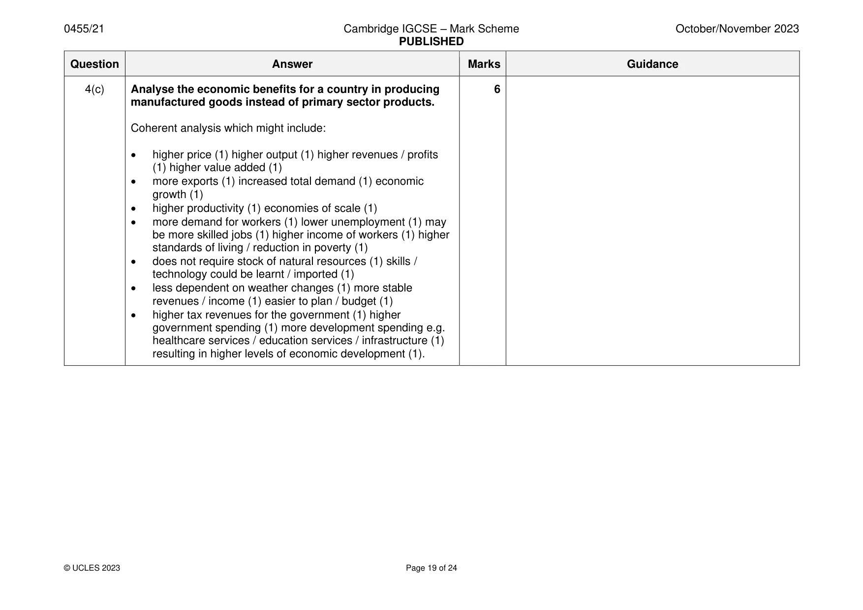 Mark scheme, page 19 of 24