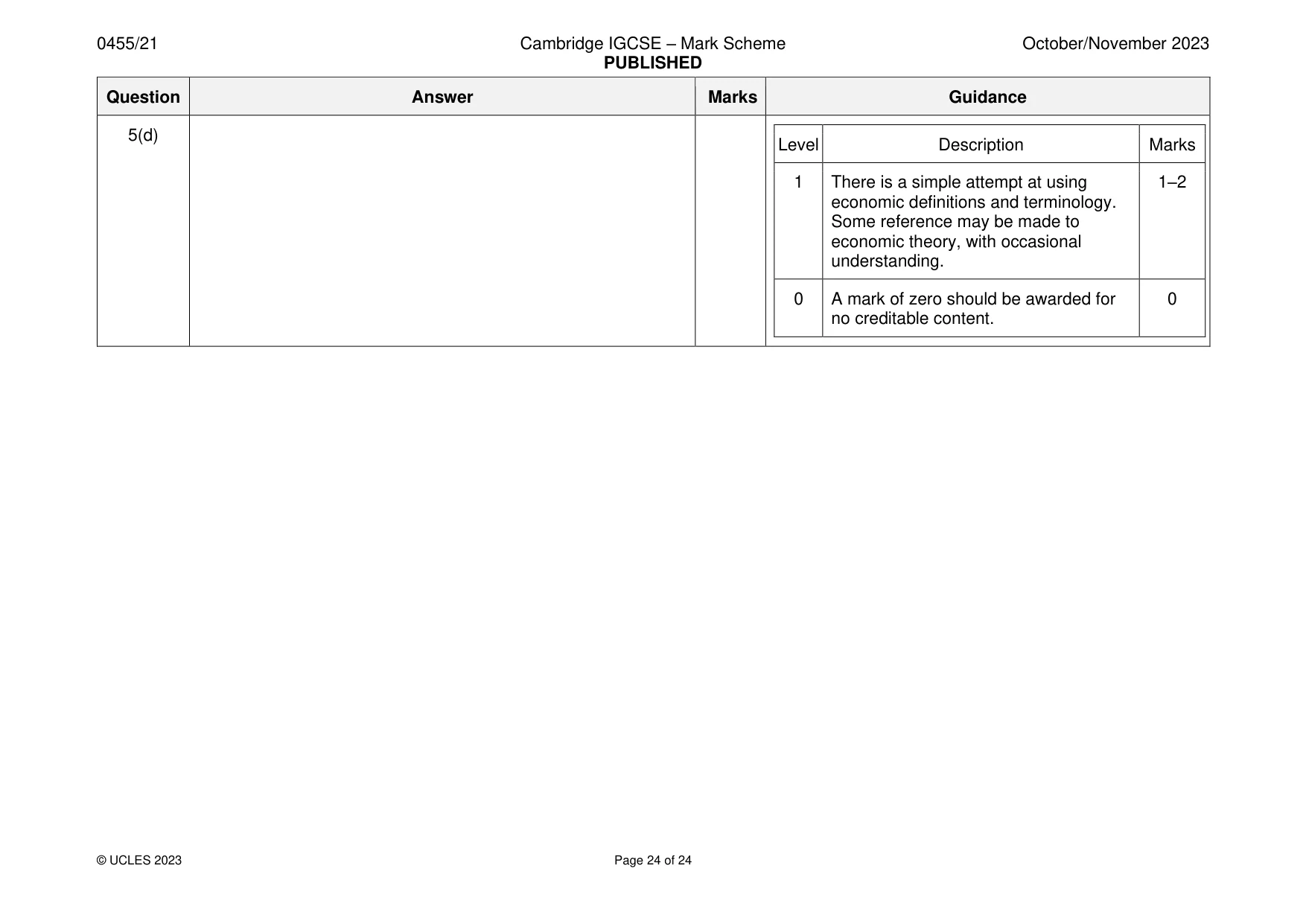 Mark scheme, page 24 of 24