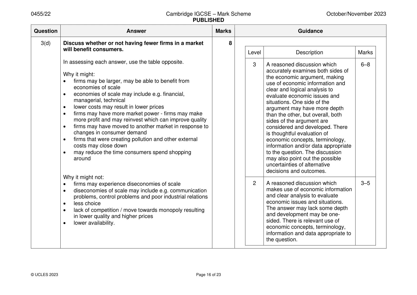 Mark scheme, page 16 of 23