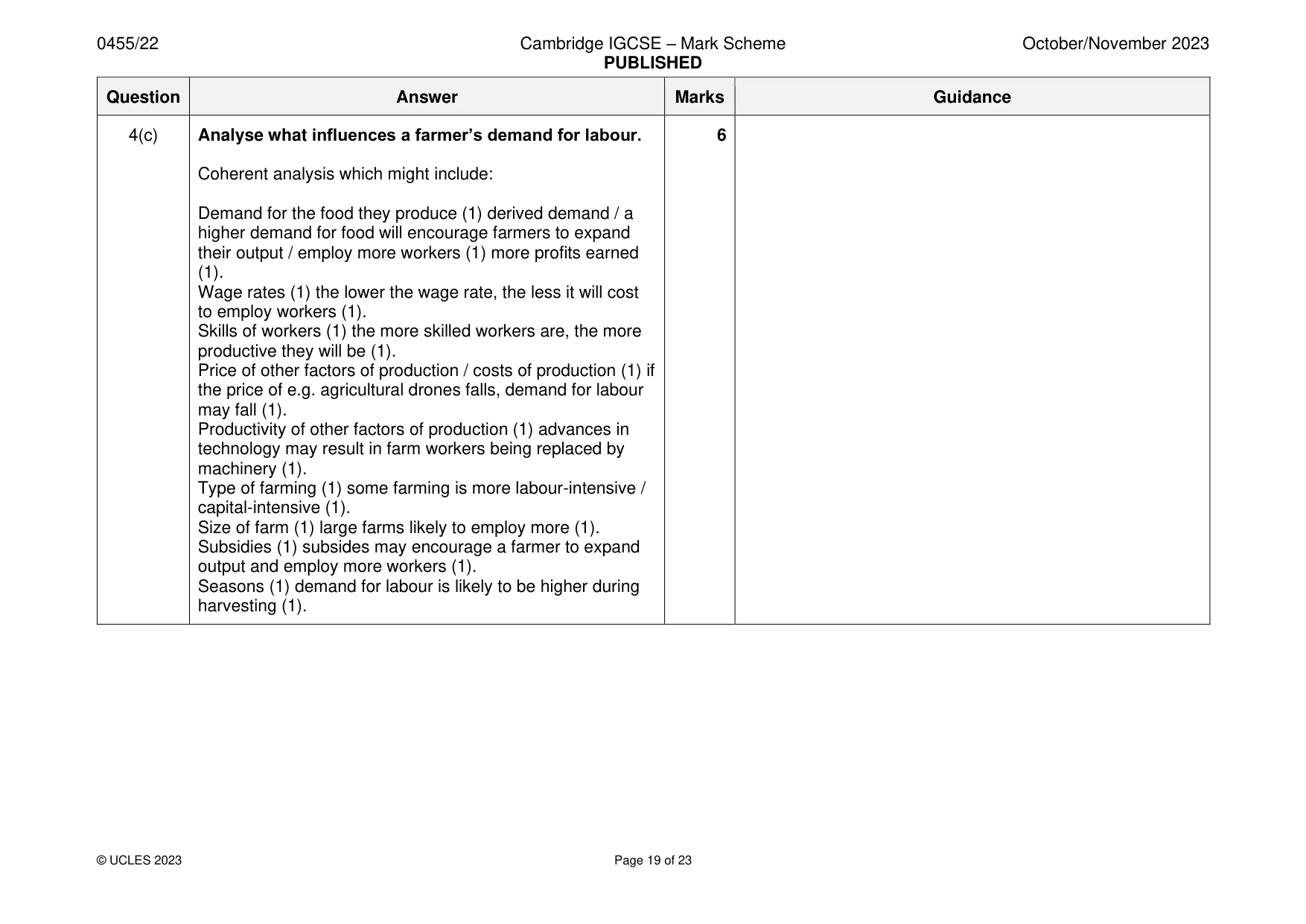 Mark scheme, page 19 of 23