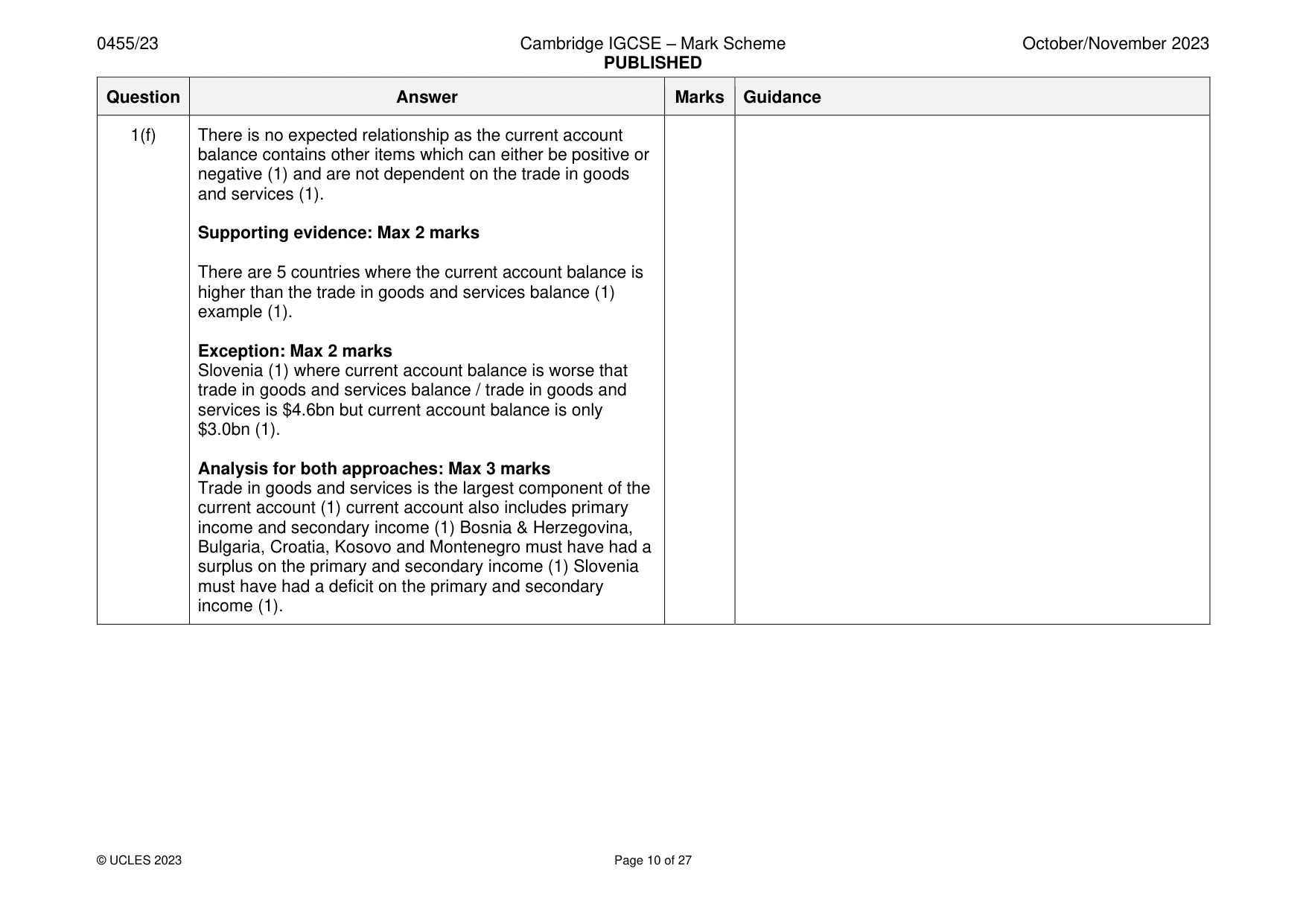 Mark scheme, page 10 of 27