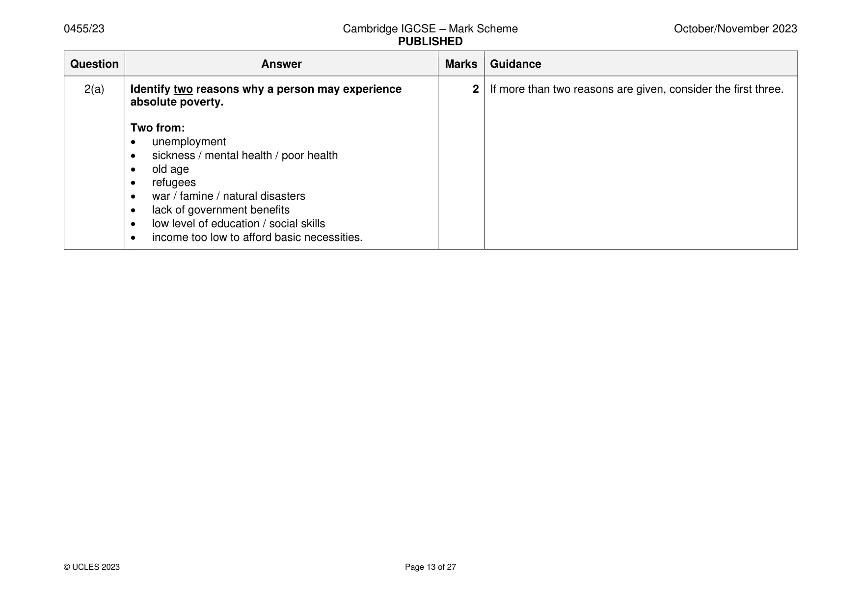 Mark scheme, page 13 of 27