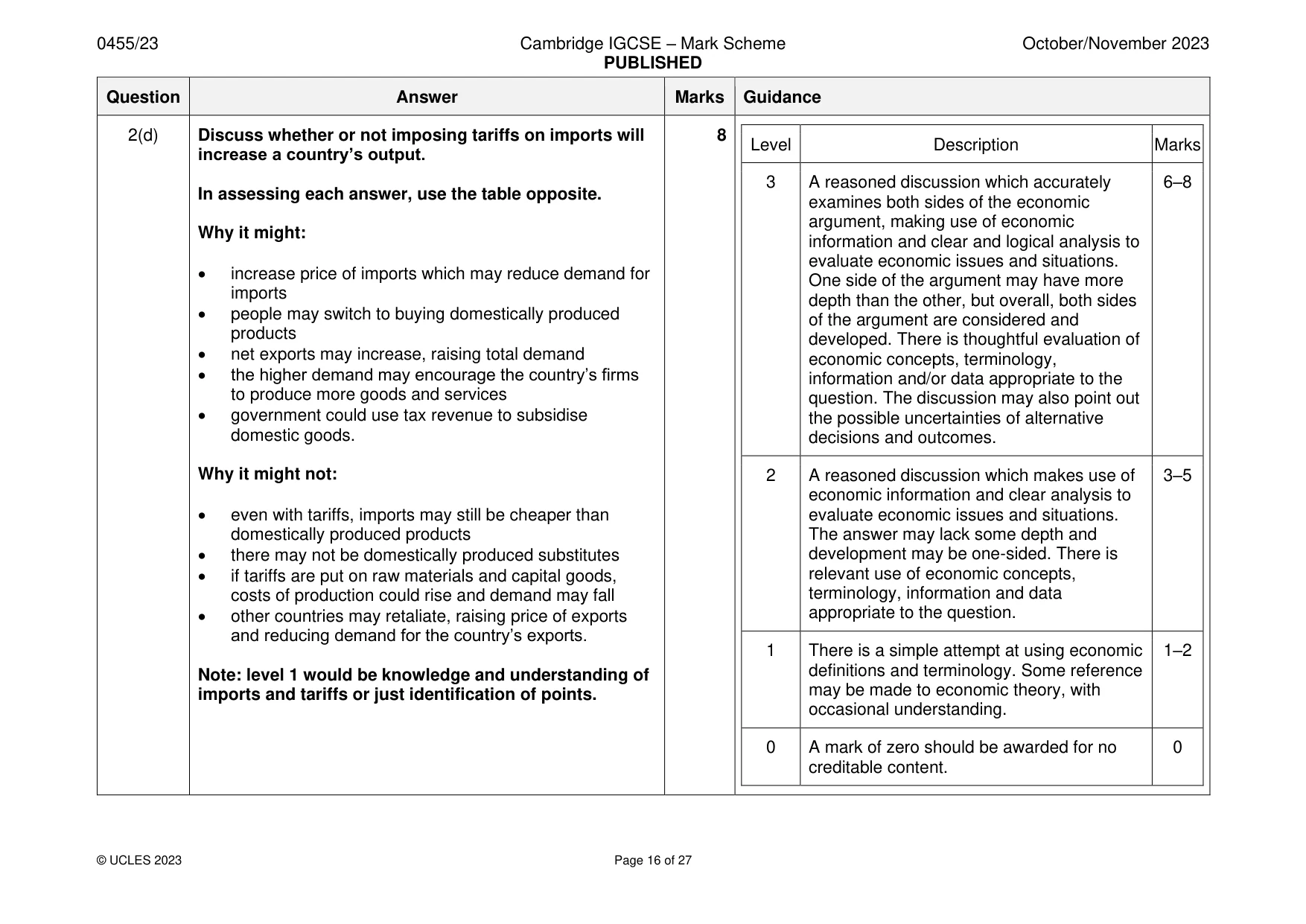 Mark scheme, page 16 of 27