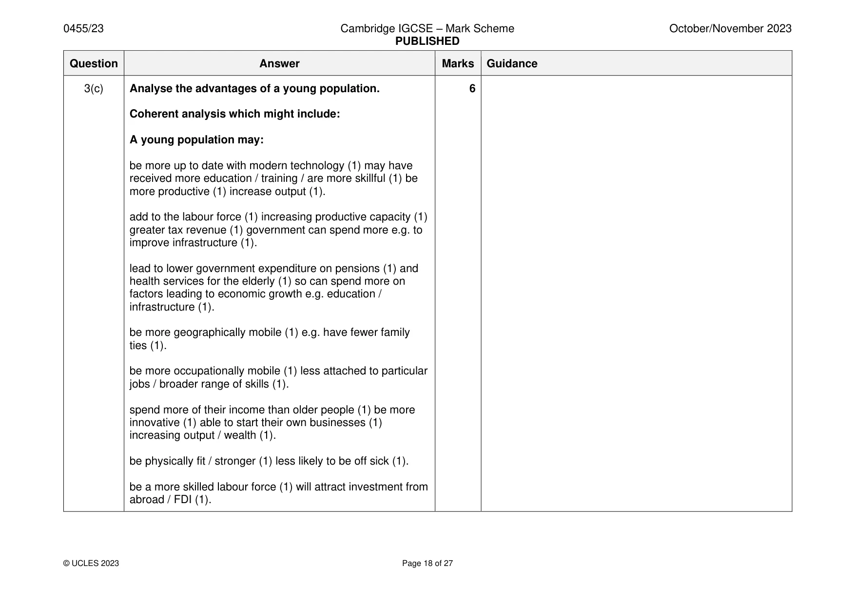 Mark scheme, page 18 of 27